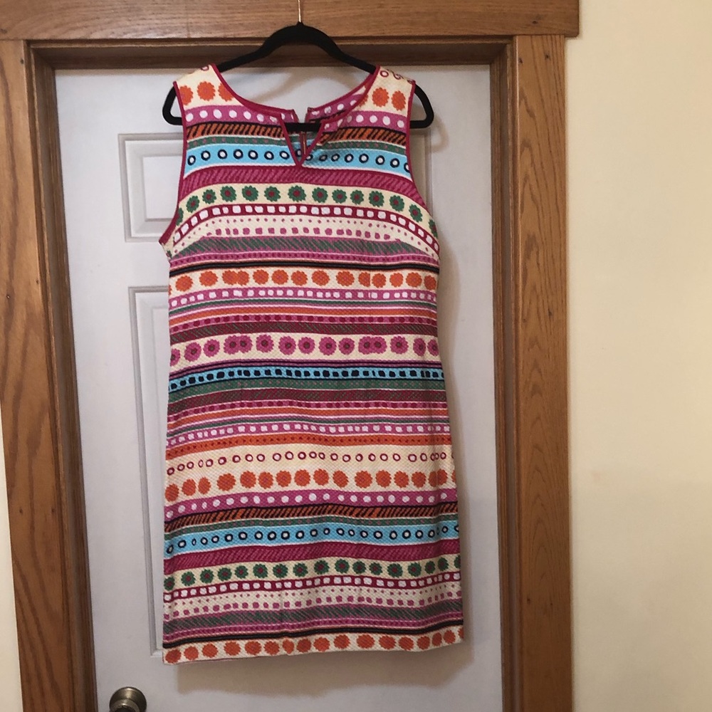 Talbots multi color tank dress, size 14
